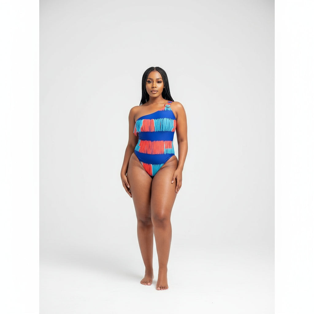 One Hand Swimsuit And  Cover-up Set