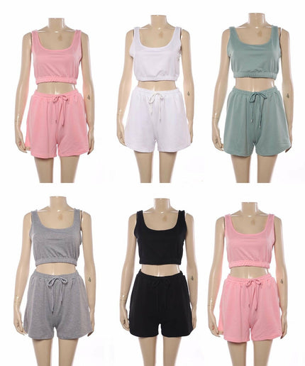 High Wasted Short & Crop Top Set