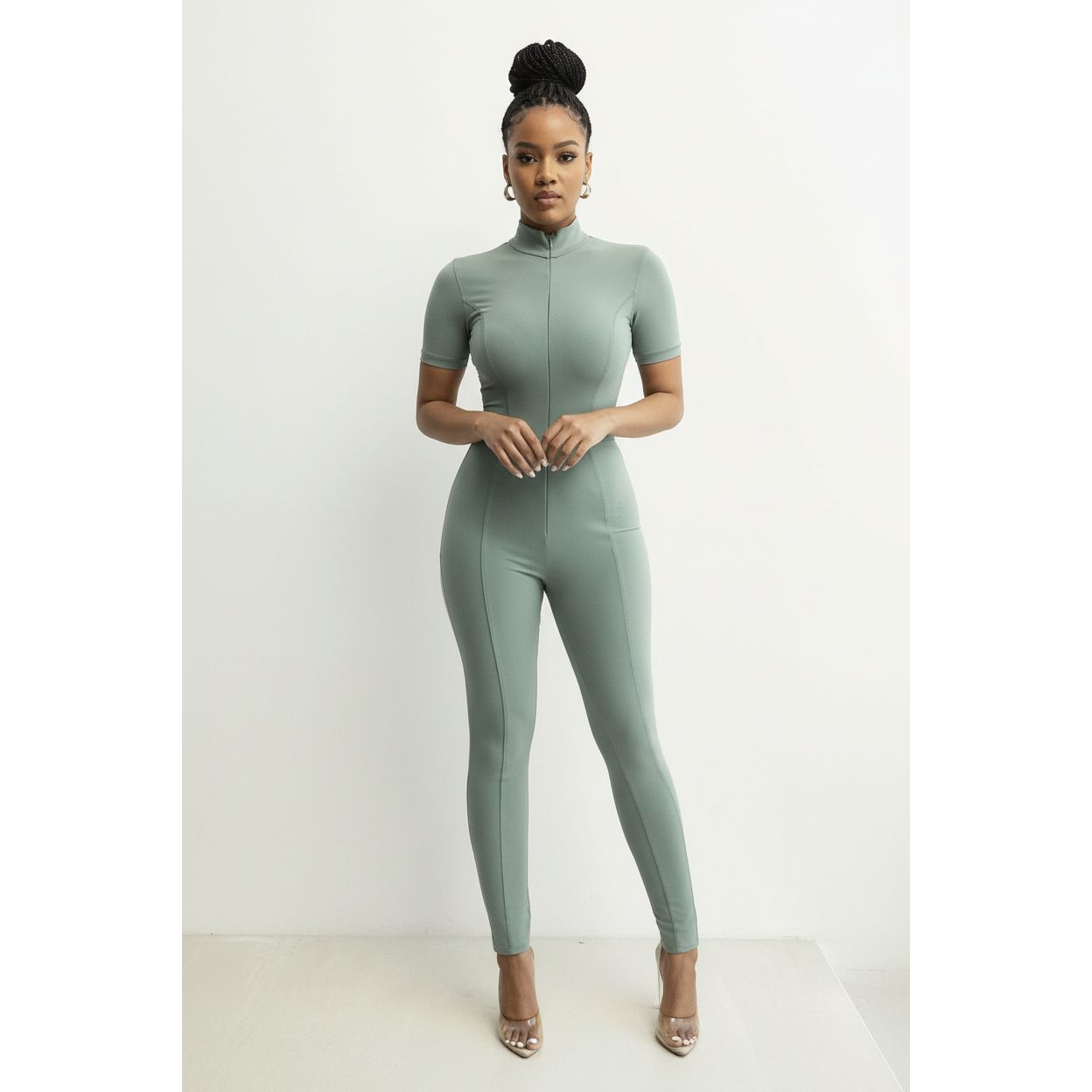 Zipper Short sleeved Bodyglove Jumpsuit