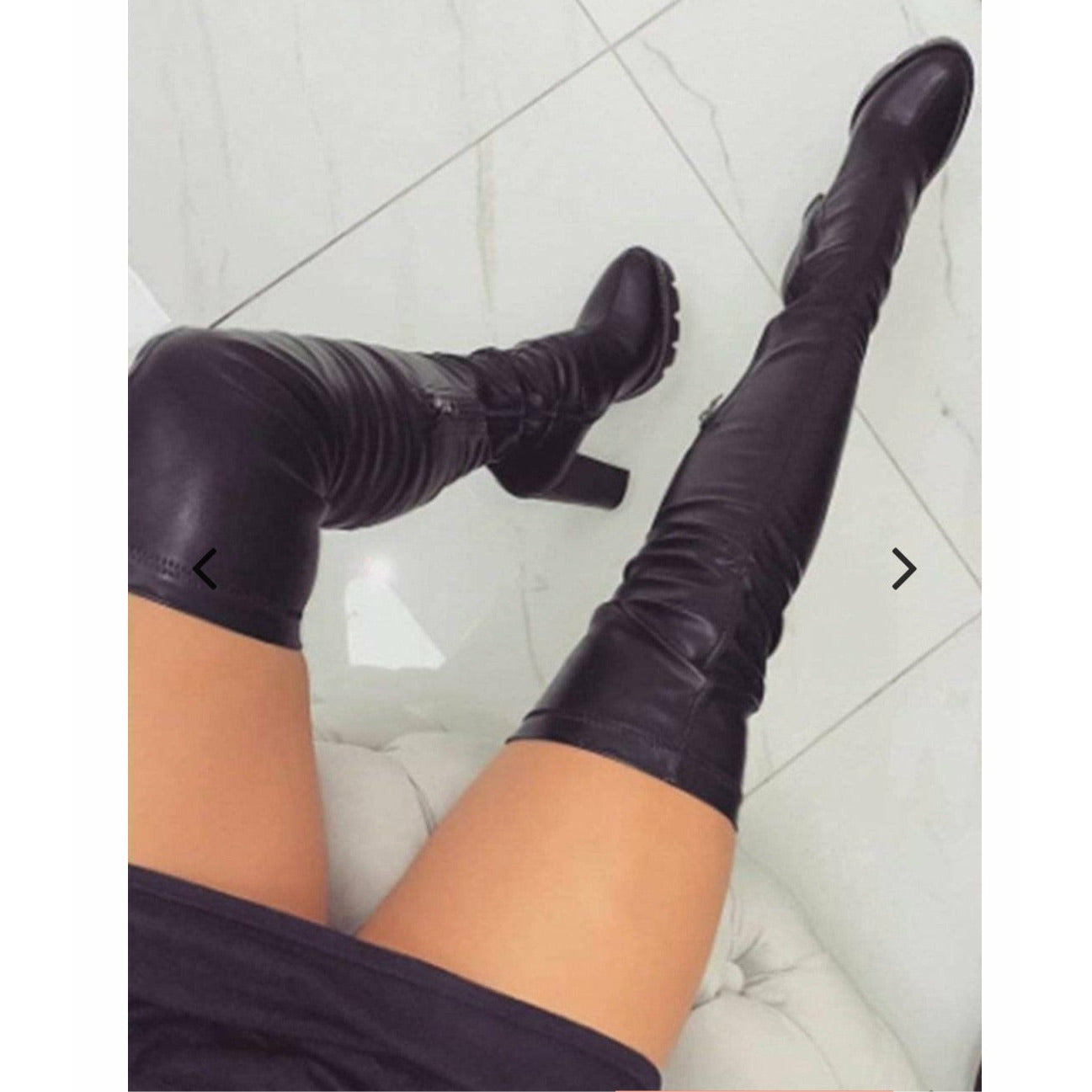 High Knee Chunky Heel Boots