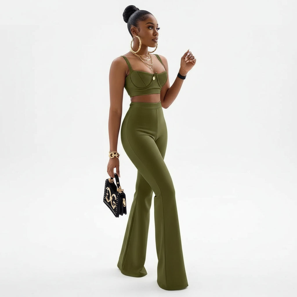 Sexy Two-piece Flared Set