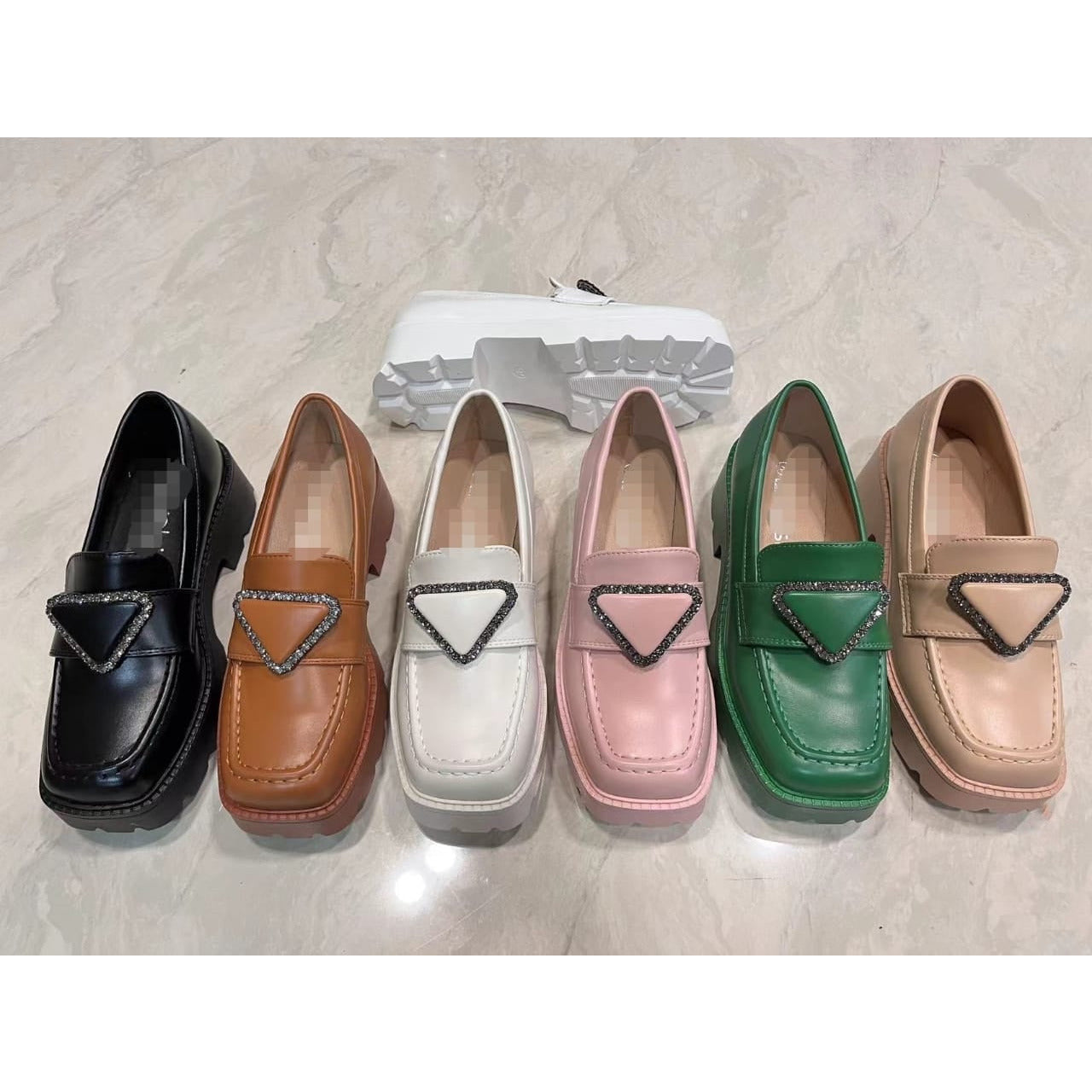 Square Toe Platform Oxford Shoes
