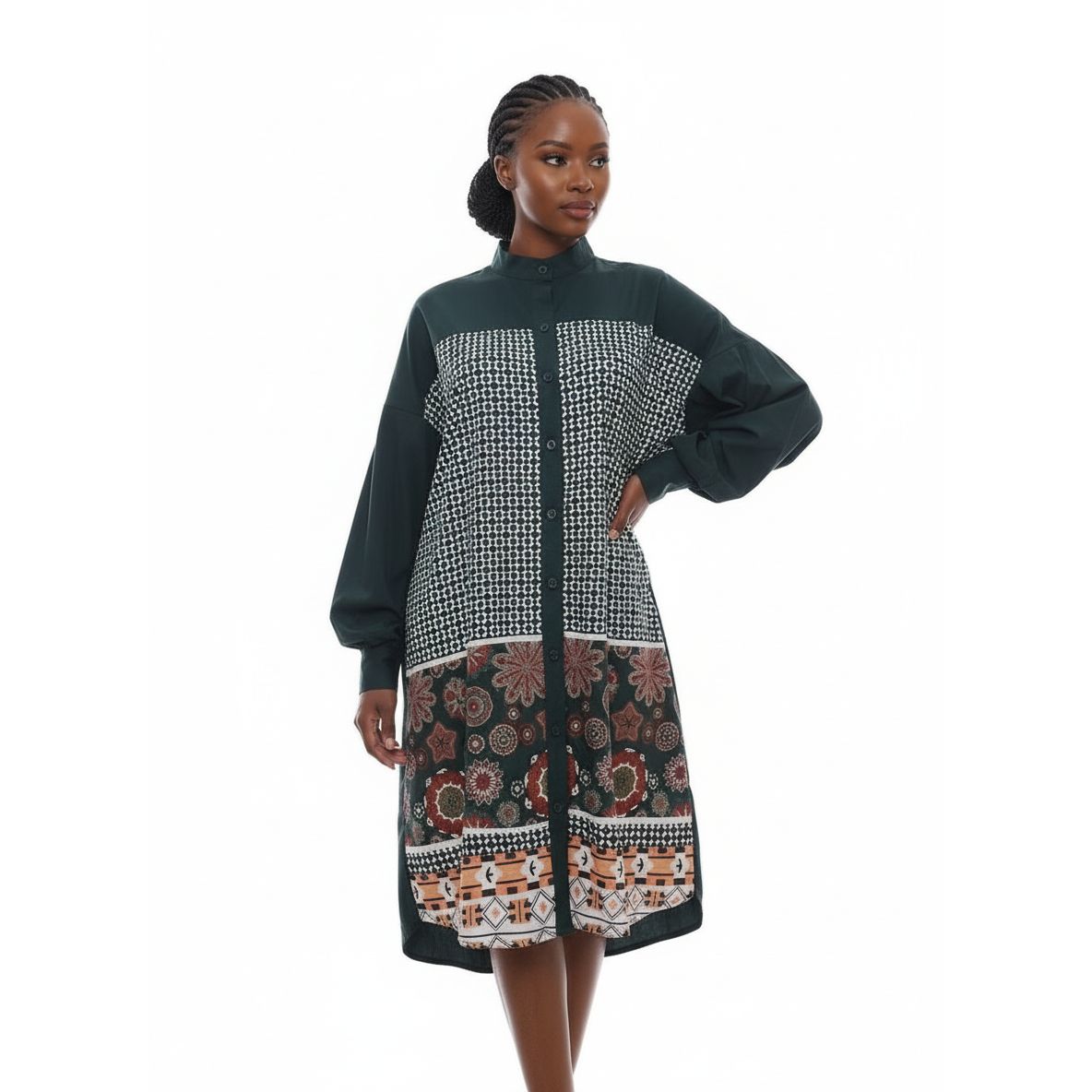 Floral Print Shirt mini Dress