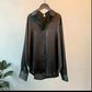 Silk Long-sleeve Vintage  Shirt Blouse