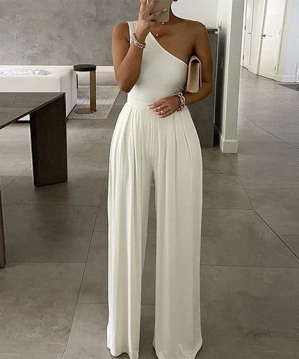 Wide Leg Pants and one Hand Bodysuit Set