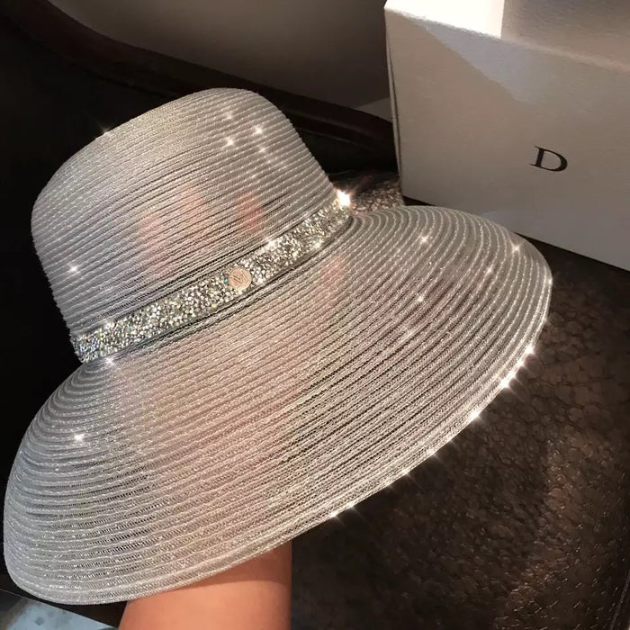 Elegant Summer Transparent Silk Wide Brim Hat