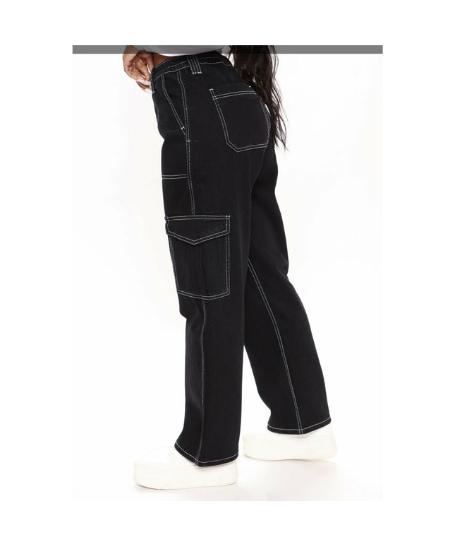 Low Rise Pocket Straight Leg Jeans Trousers