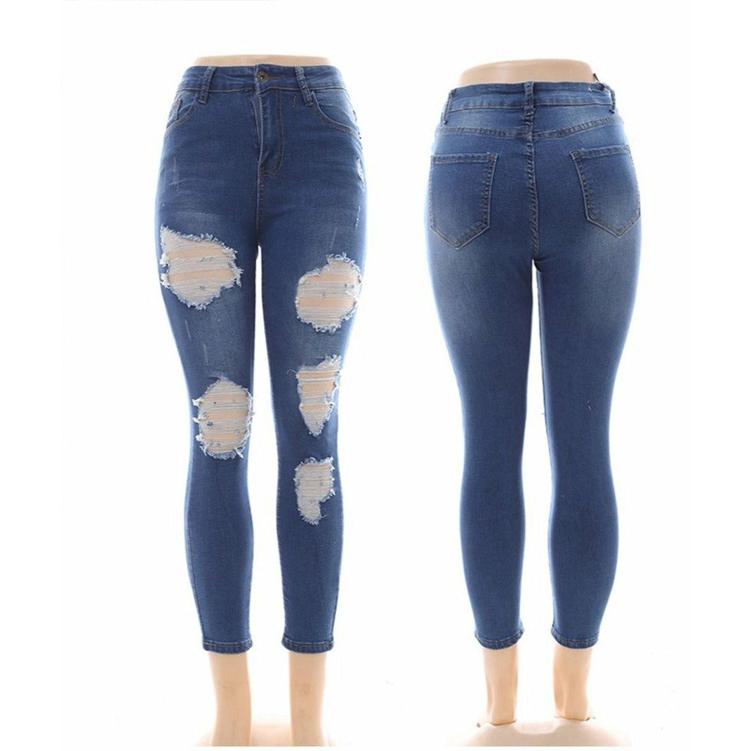 High Waisted Ripped Mommy Jeans