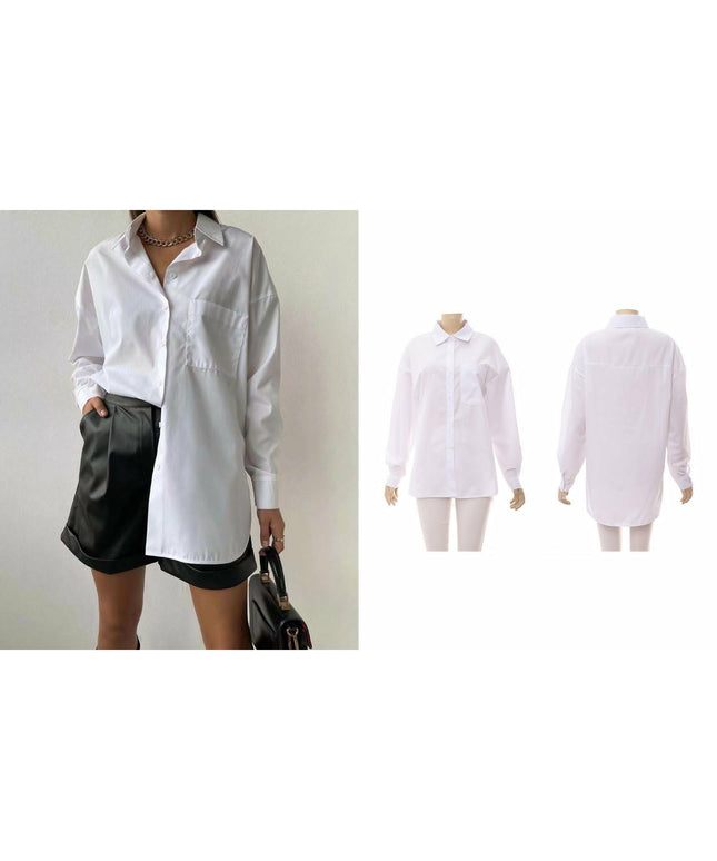 Casual Blouse Cotton White Shirt