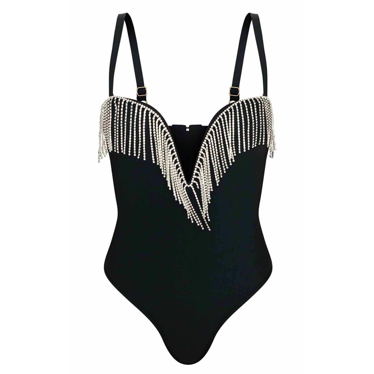 V-Neck Fringe Detailed Bodysuit
