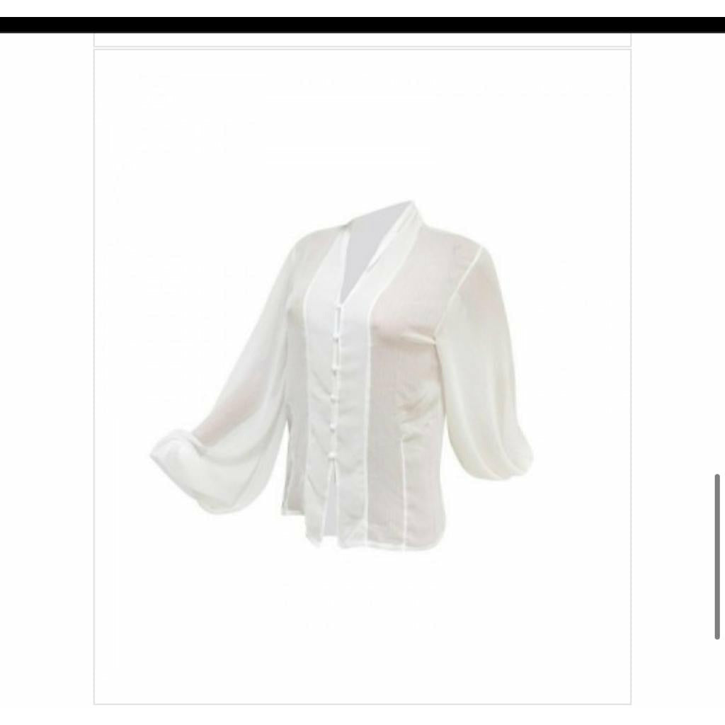 Sexy Lantern Sleeve See-through Chiffon Blouse