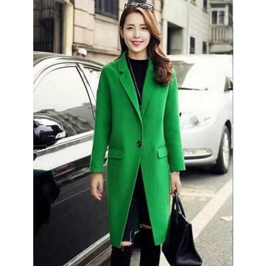 Single Button Long Waterfall Coat