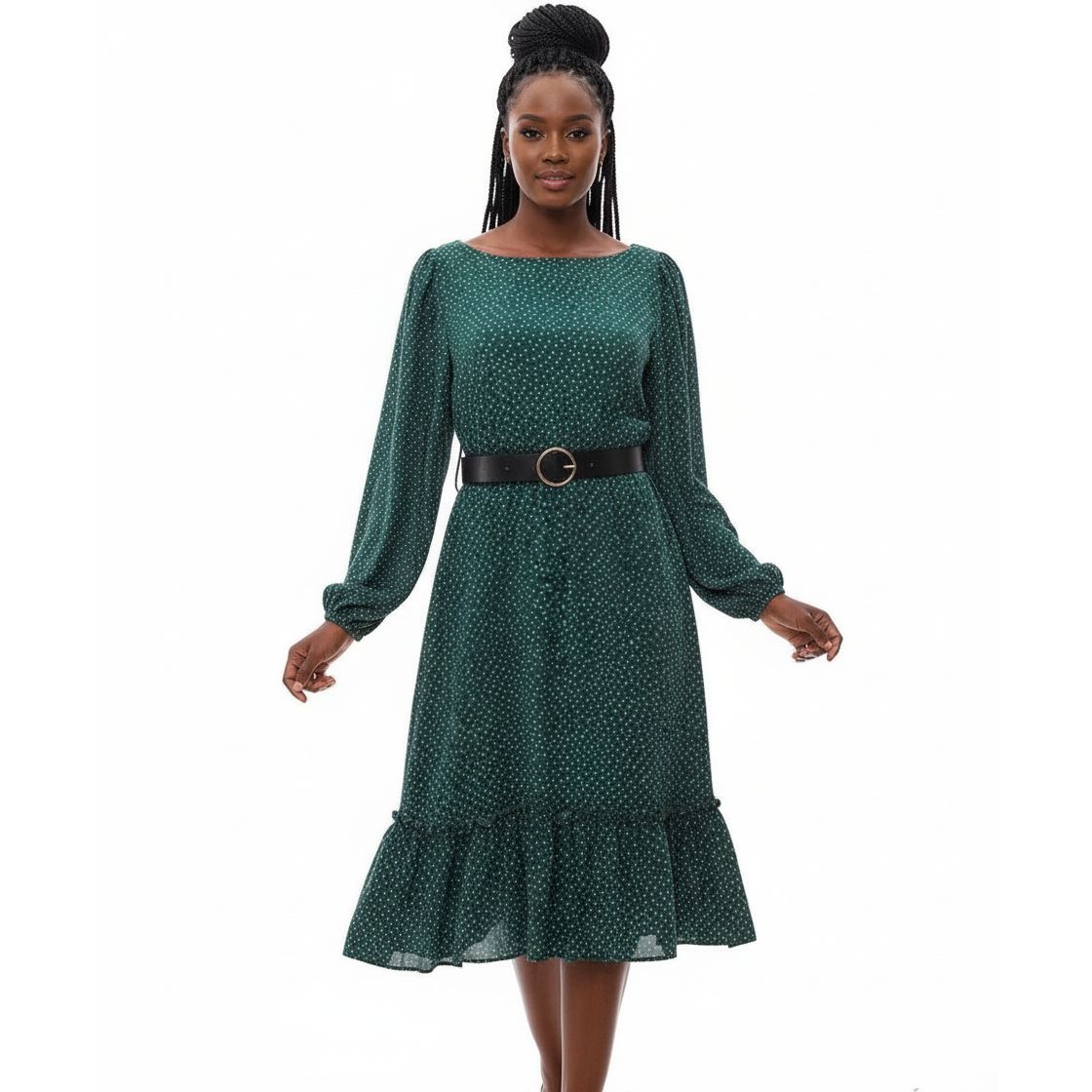 Long Sleeve Polka Dot Dress