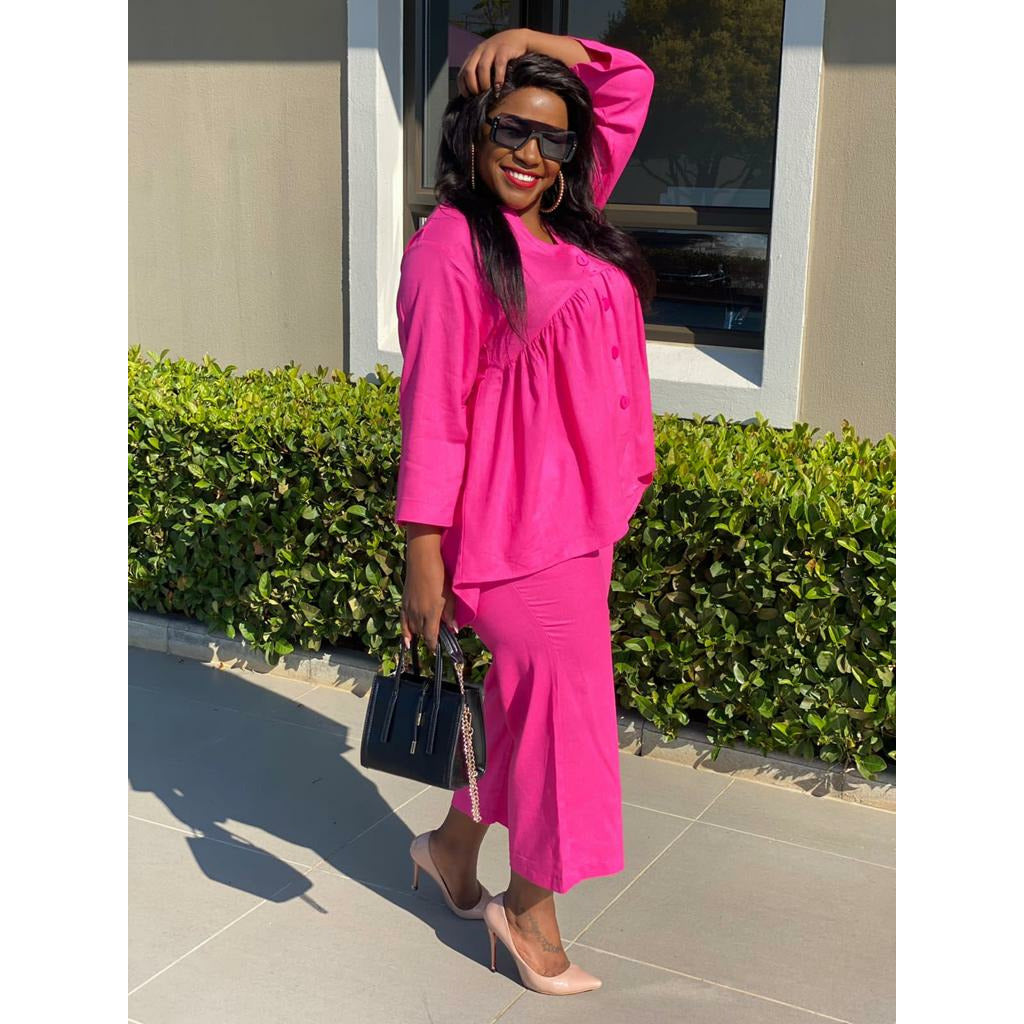 Irregular Top &  Trousers Set