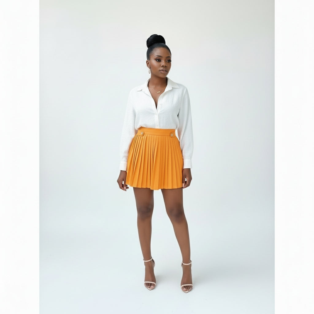Pleated Mini Skirt