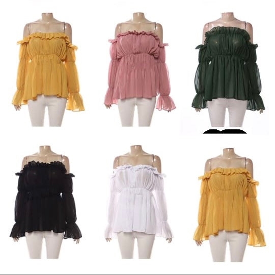 Long Sleeve Off Shoulder Blouse
