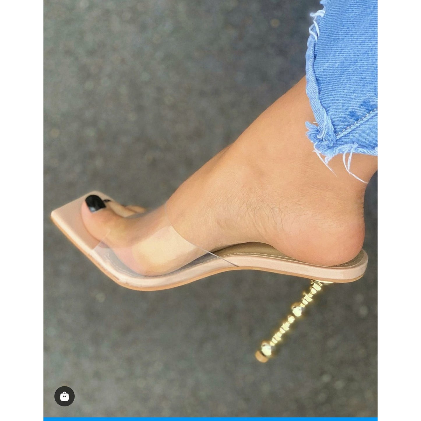 Open Toe Crystal Heel Shoes