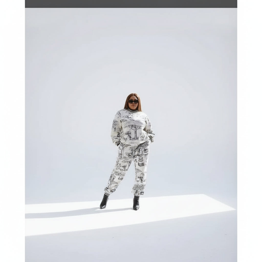 Abstract Print Twin Set