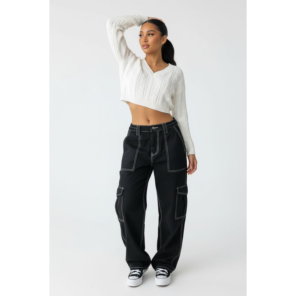 Low Rise Pocket Straight Leg Trousers Streetwear