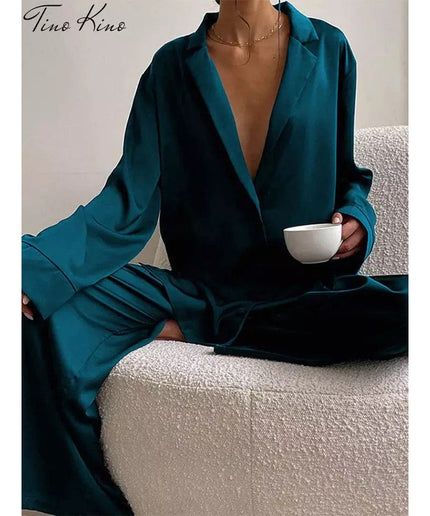 Silky Shirt and Trouser Twin Set