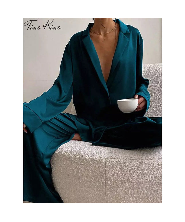 Silky Shirt and Trouser Twin Set