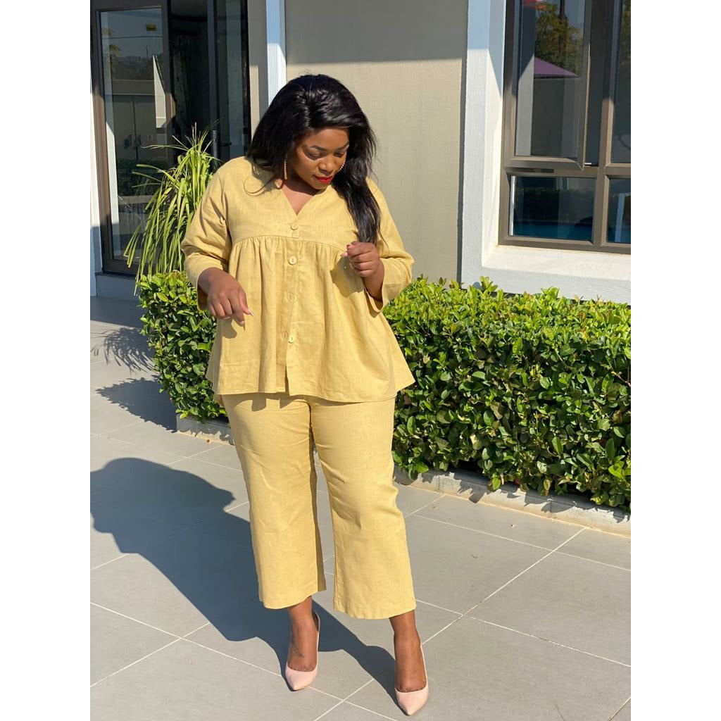 Irregular Top &  Trousers Set