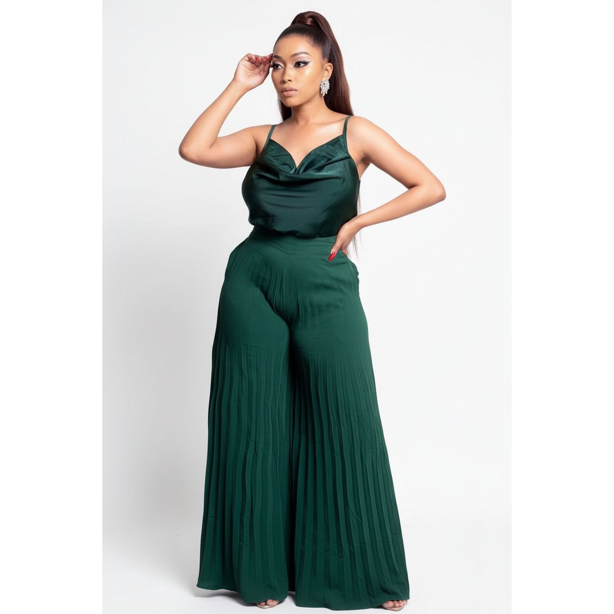 Satin pleated Palaza Pants 