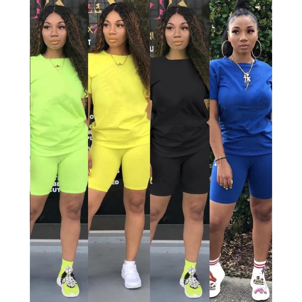 Short Sleeve T-shirt and Shorts 2 Pieces Set