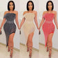 Rhinestone Diamond Asymmetrical Sexy Dress