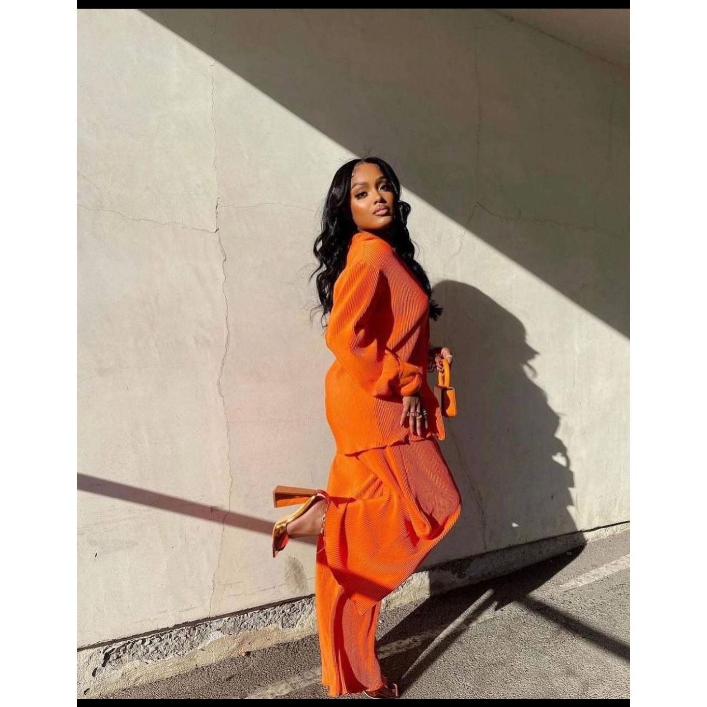 Pleated Shirt & Trousers Two Piece Sets