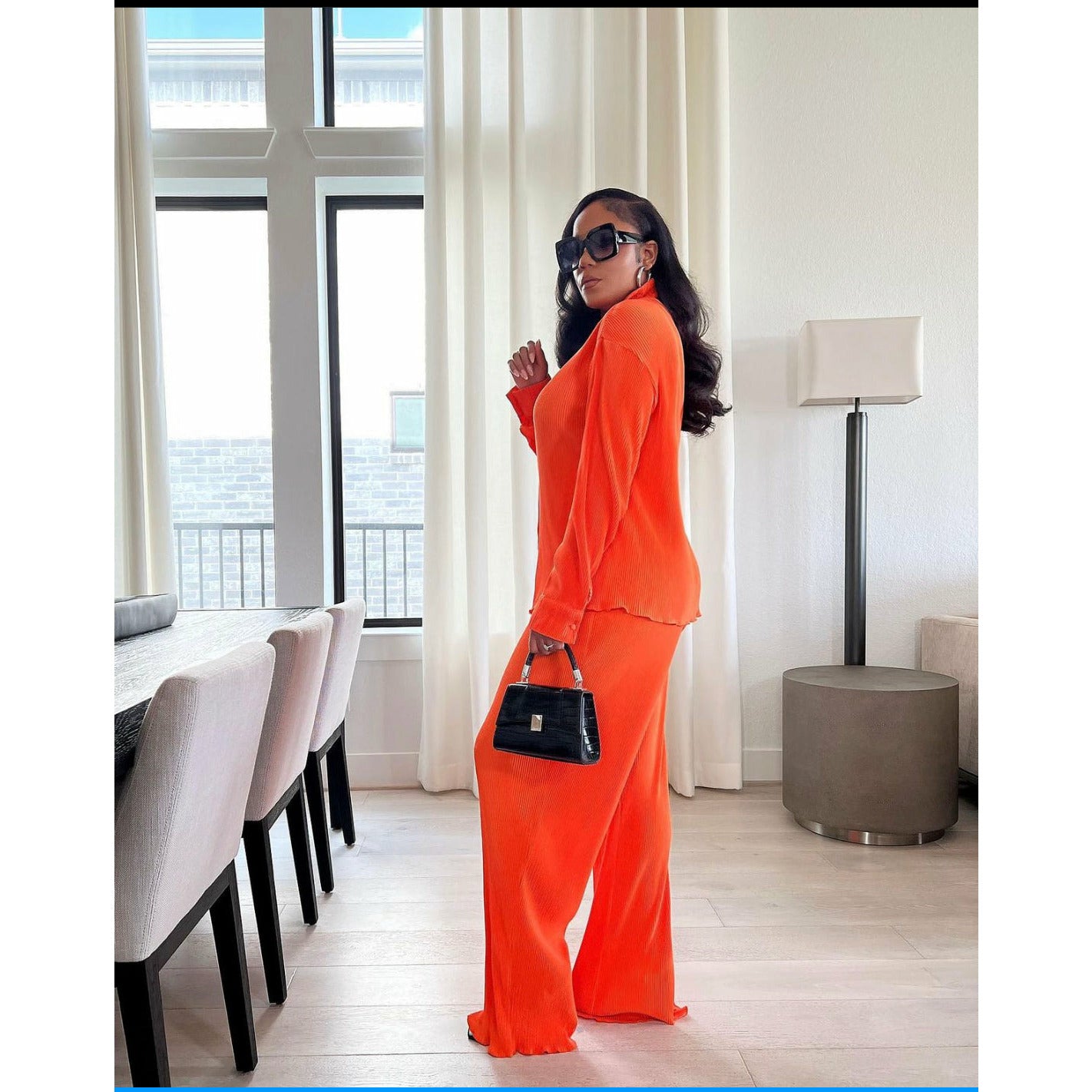 Pleated Shirt & Trousers Two Piece Sets