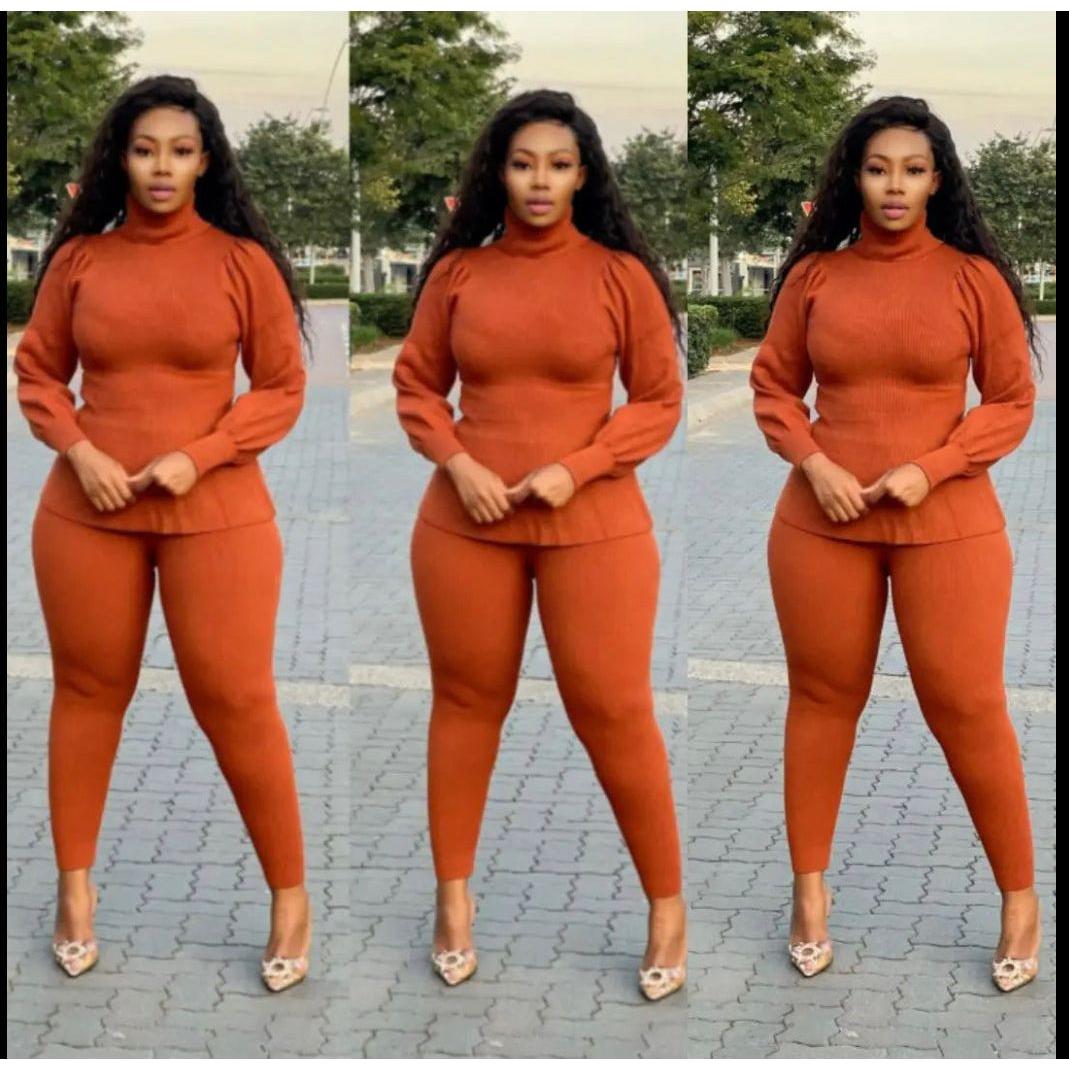 Lantern Sleeve Waist Belt Ruffles Chic Sets