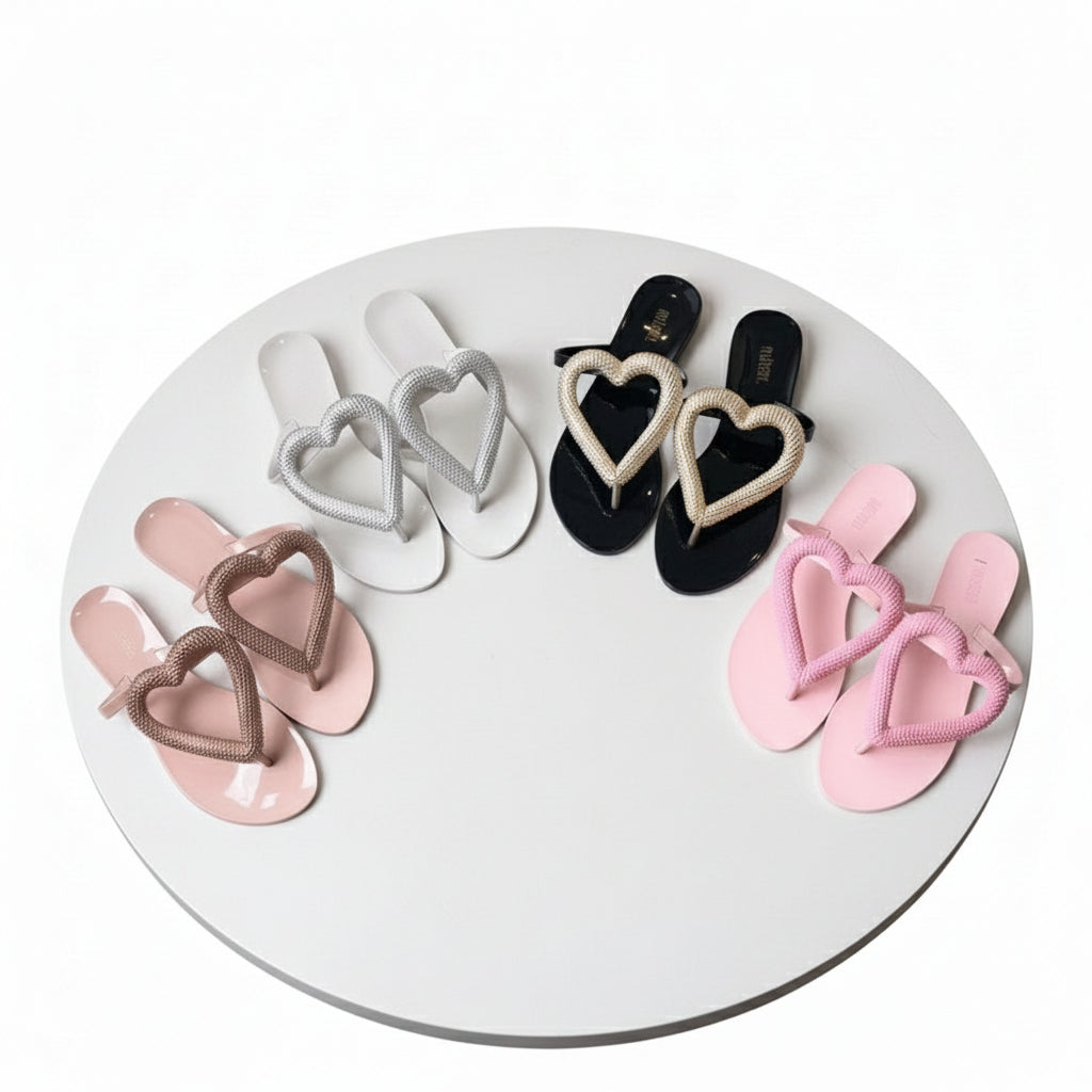 big heart  jelly Flip flop