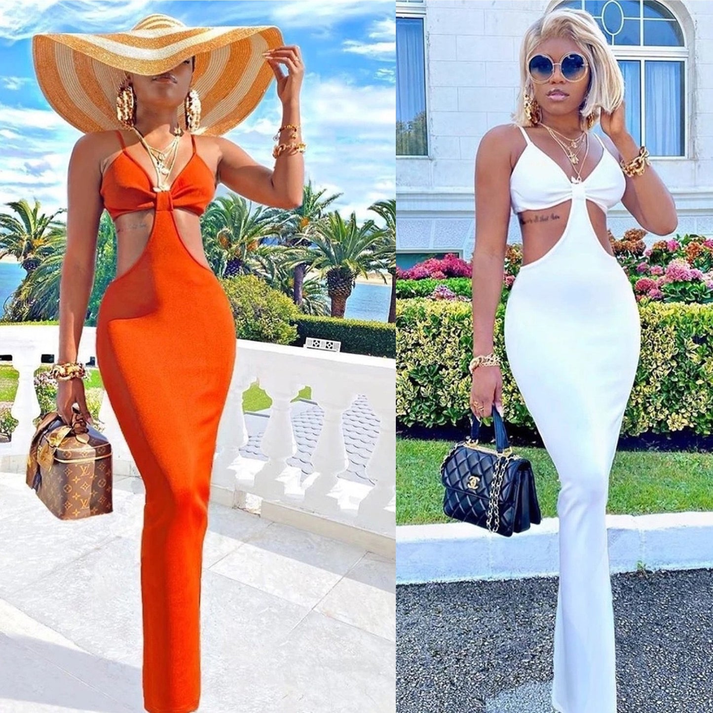 Hollow Out Sexy Sleeveless Bodycon Dress