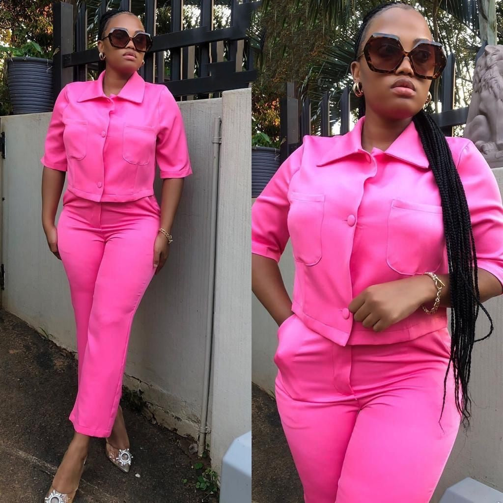 Three Quarter Sleeve Jacket & Pants Sets