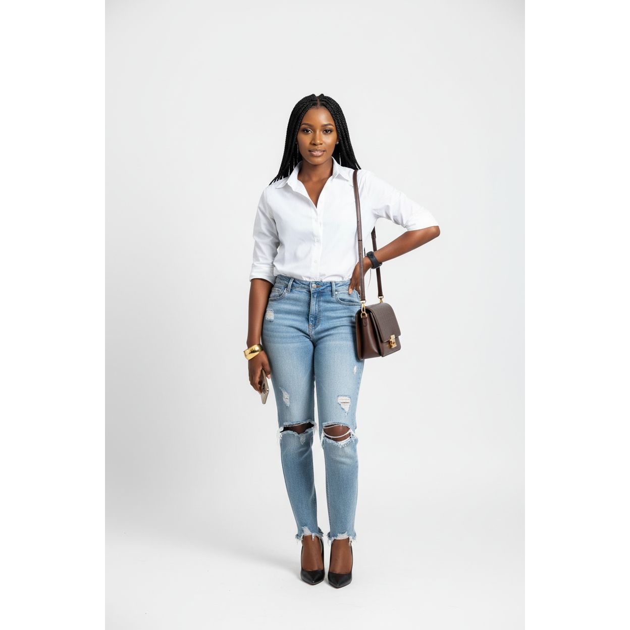 Long Sleeve Cotton White Shirt