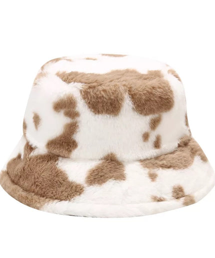 Cow Print Plush Bucket Hats