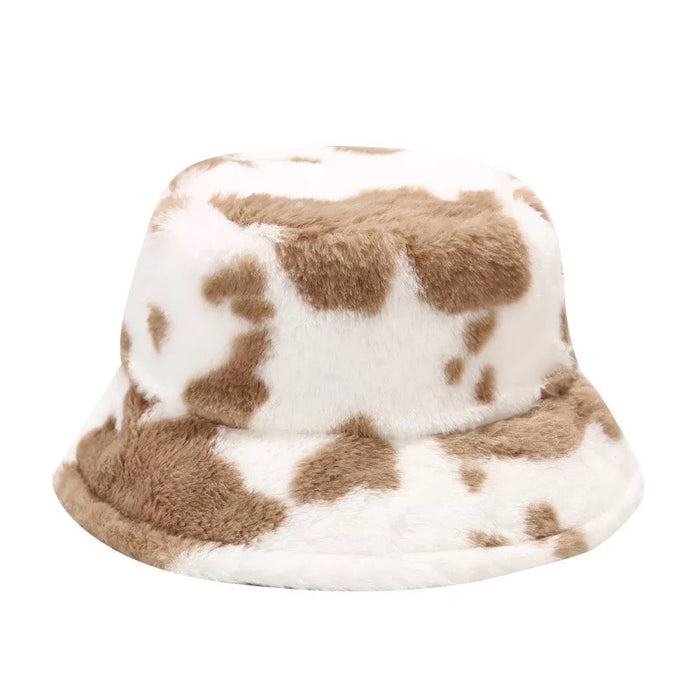 Cow Print Plush Bucket Hats