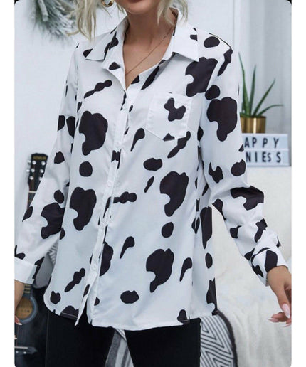 Black & White Cow Print Shirt