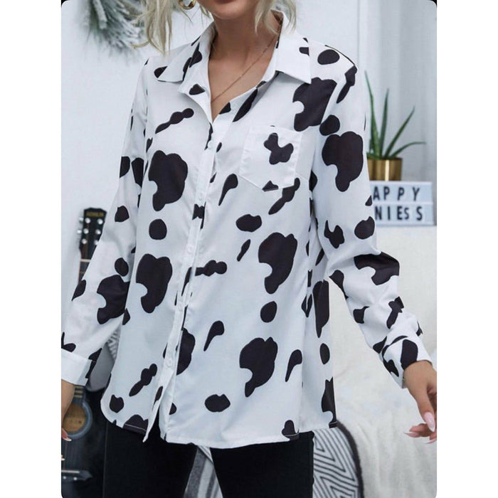 Black & White Cow Print Shirt