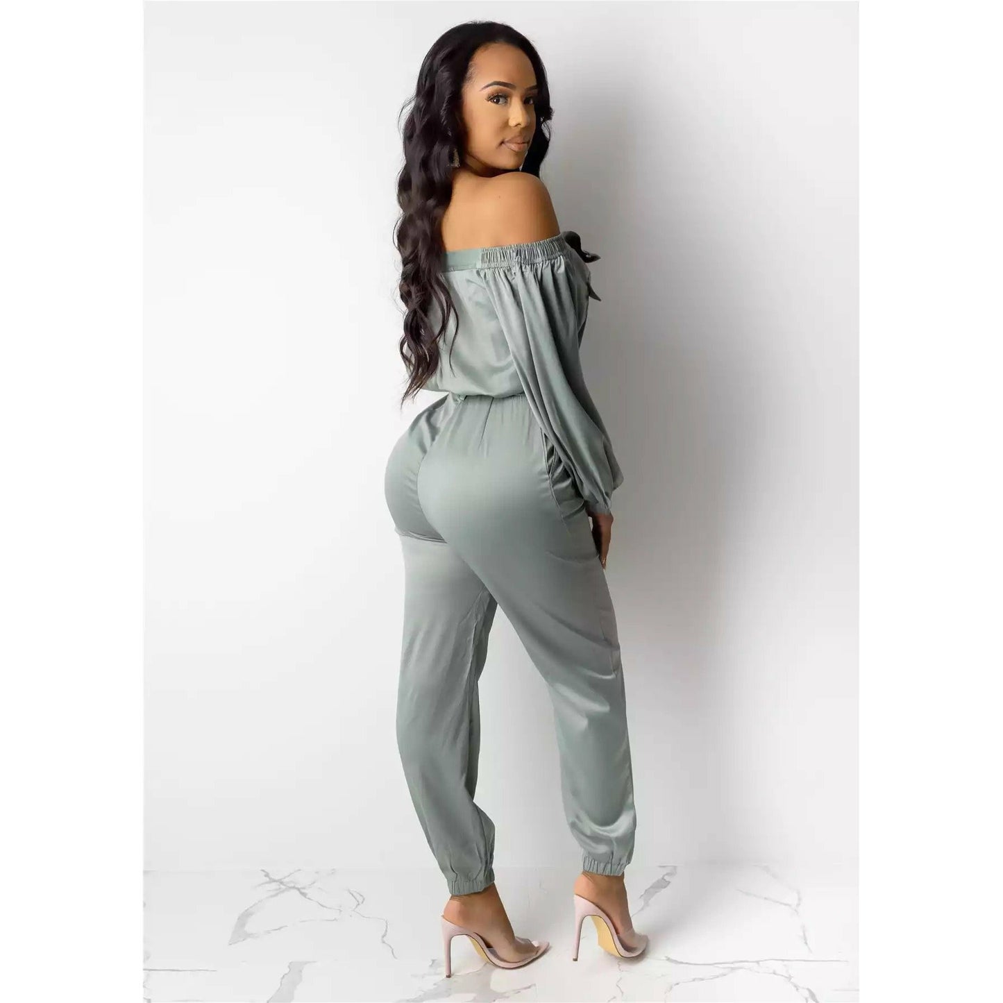 Pockets Off The Shoulder Single-breasted Overalls