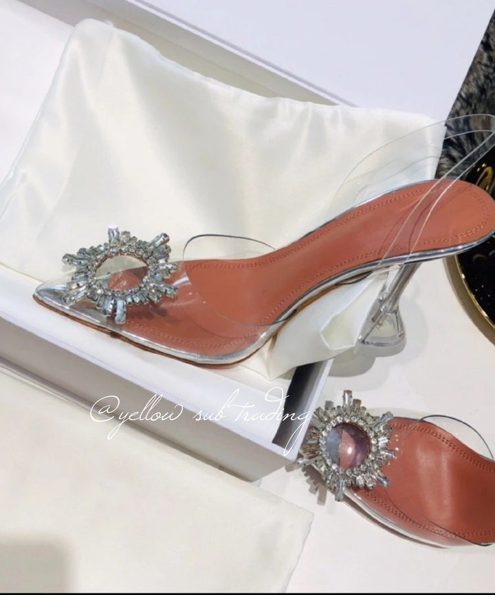 Pointed Transparent High Heel Stilettos Pumps â YELLOW SUB TRADING