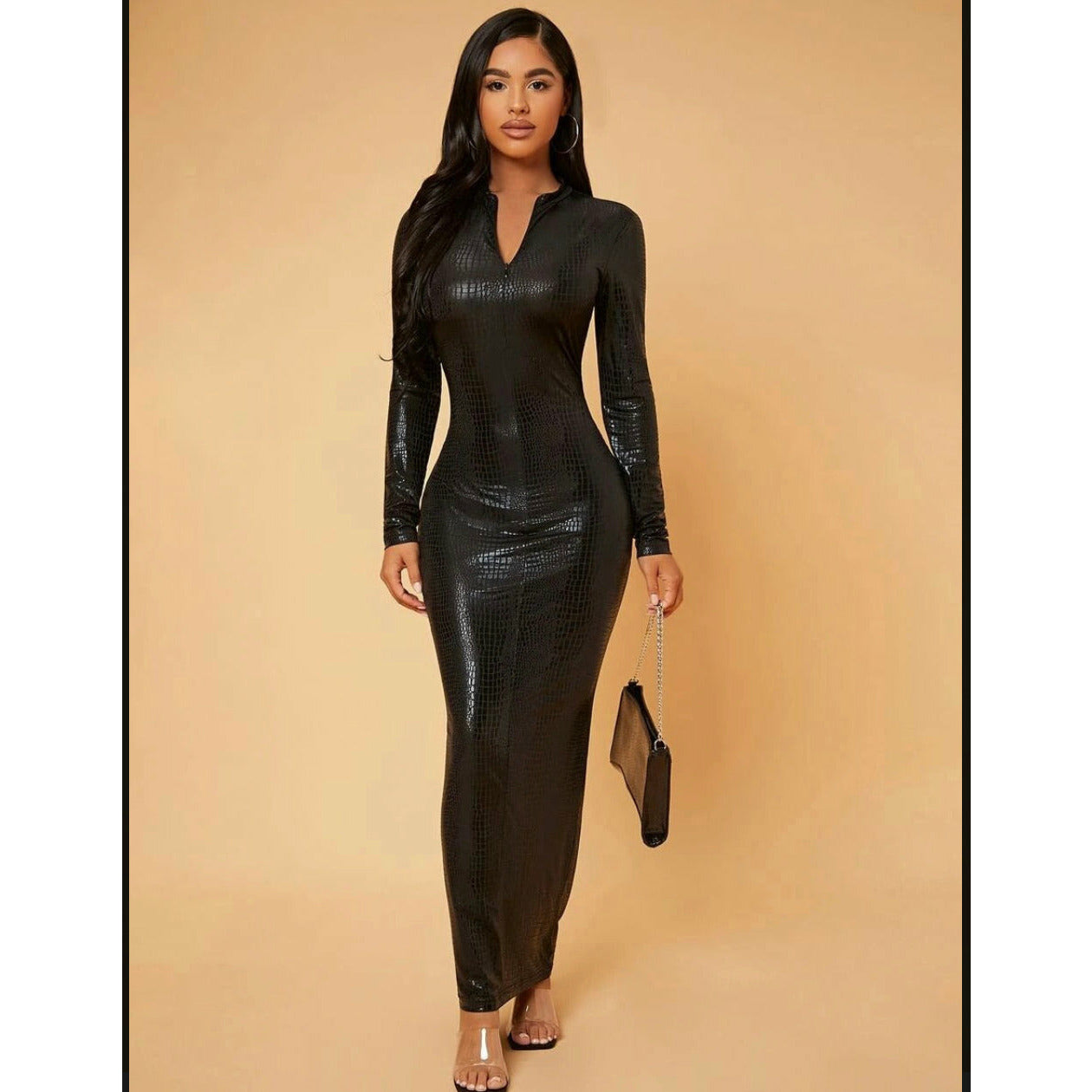 Women Croc PU Leather Bodycon Dress – YELLOW SUB TRADING