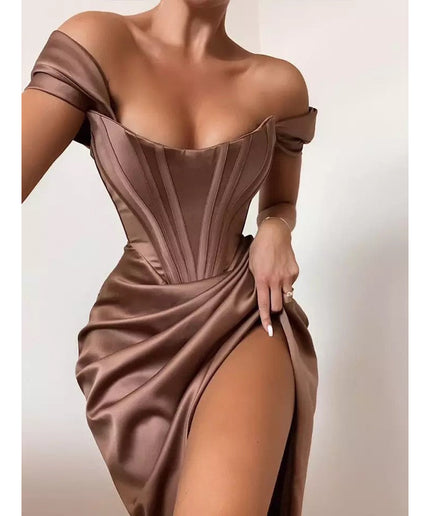 Sexy One Shoulder Draped Knee-Length Dress