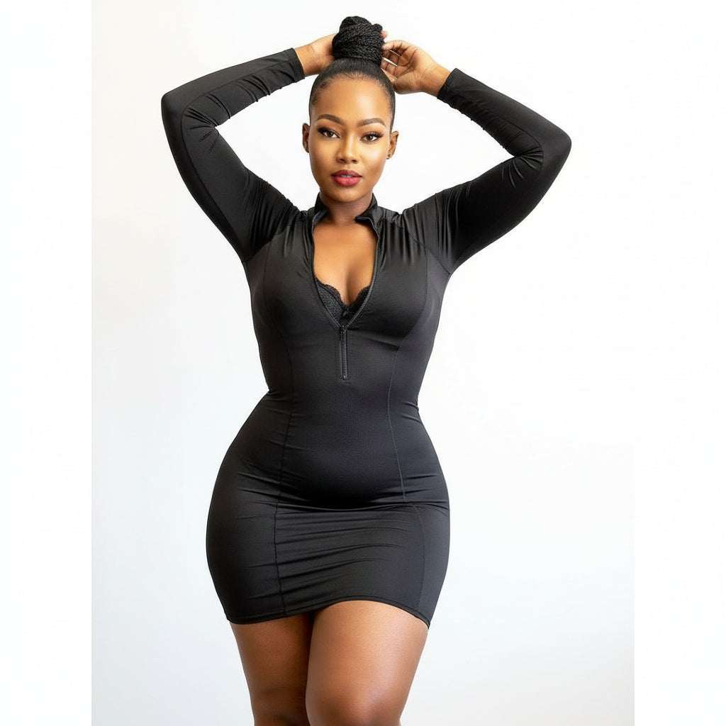 Zipper Bodycon Dress