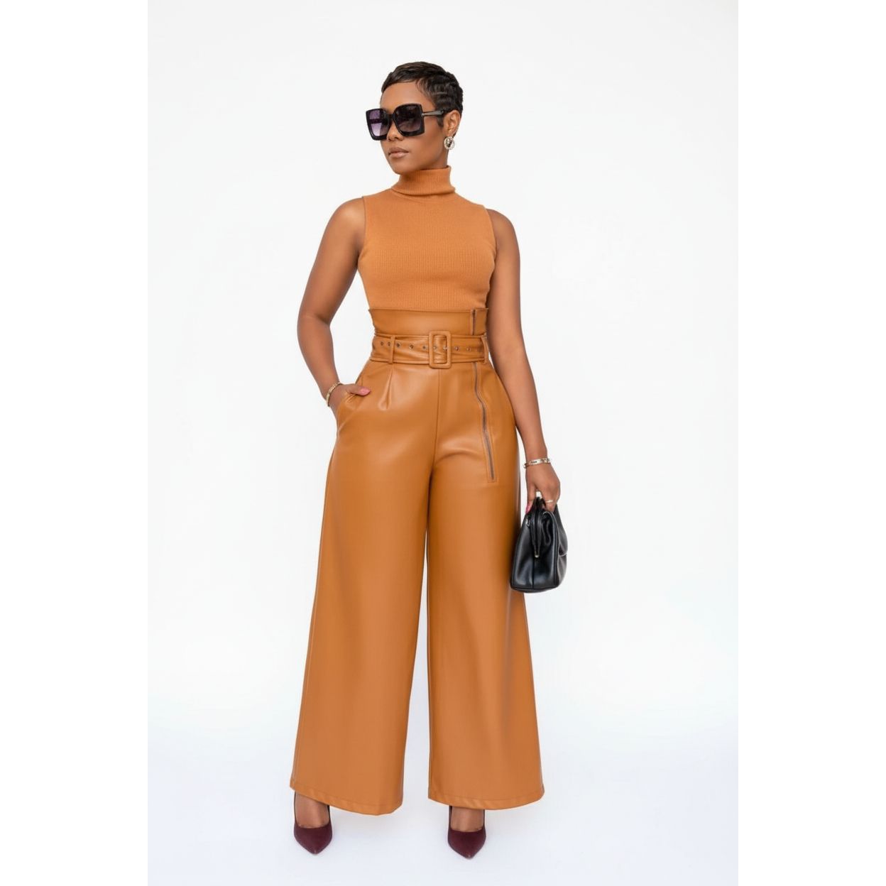 High Waisted Palaza Faux Pants
