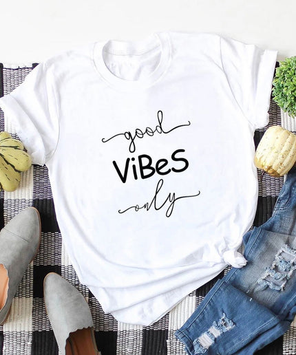Good Vibes print T-shirt