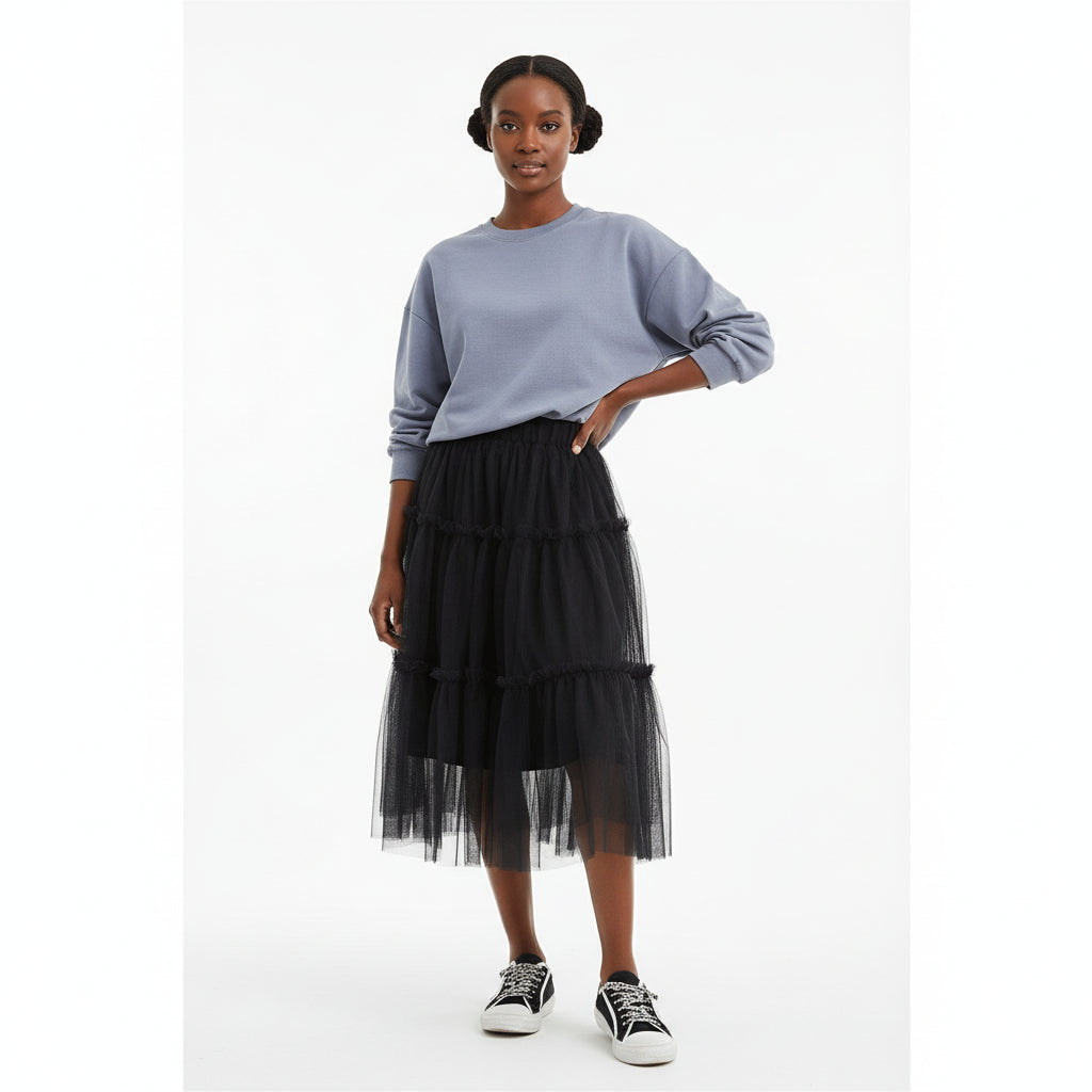 Patchwork Plain Tulle Skirts
