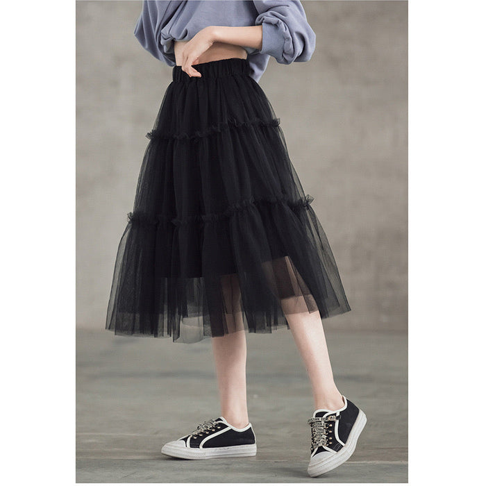 Patchwork Plain Tulle Skirts