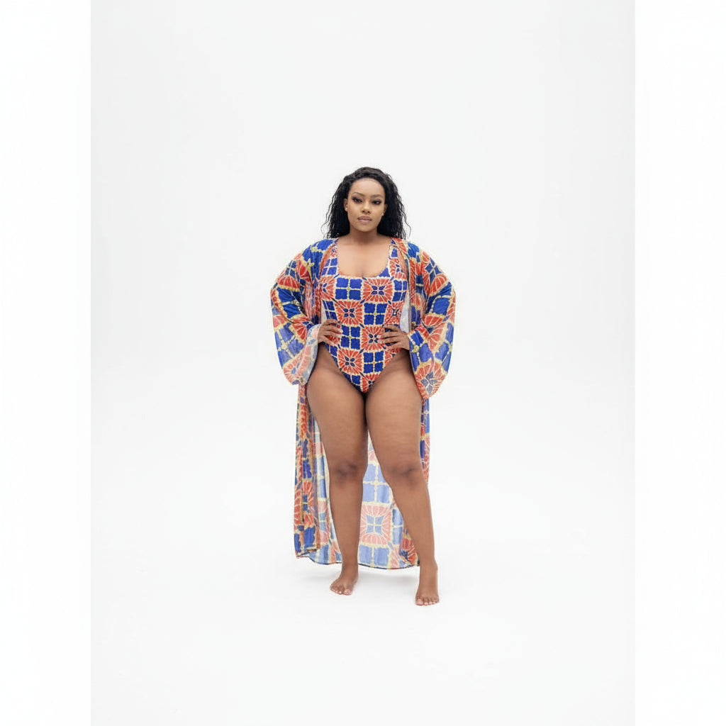 Multicolor Print Swimwears Set